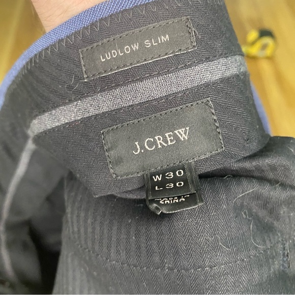 J Crew Mens Worsted Wool 30x30 Ludlow Light Blue Suit Pants - Picture 3 of 6